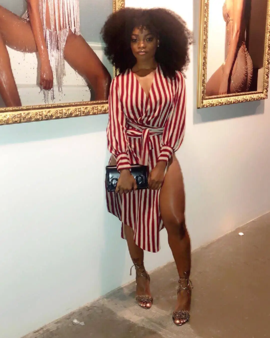 Sexy Trendy 2018 Summer Blouse Striped Sexy High Slit Tops T-shirt dress Women Night Clubwear
Sexy Trendy 2018 Summer Blouse Striped Sexy High Slit Tops T-shirt dress Women Night Clubwear