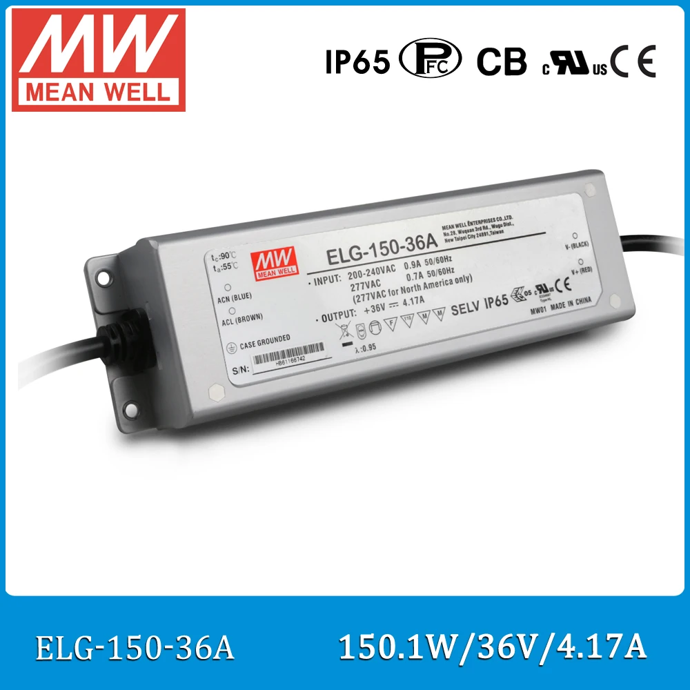 Original Meanwell led driver ELG-150-36A 150W 36V 4.17A IP65 waterproof Power Supply adjustable ELG-150 A type
Original Meanwell led driver ELG-150-36A 150W 36V 4.17A IP65 waterproof Power Supply adjustable ELG-150 A type