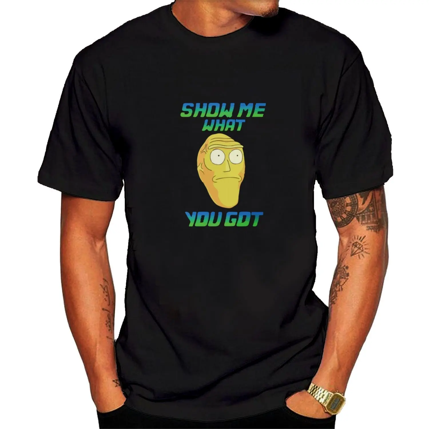 Men's SHOW ME WHAT YOU GOT T-shirt Black New Design Cotton Male T Shirt Designing Free Shipping Summer Fashion Top Tee
Men's SHOW ME WHAT YOU GOT T-shirt Black New Design Cotton Male T Shirt Designing Free Shipping Summer Fashion Top Tee