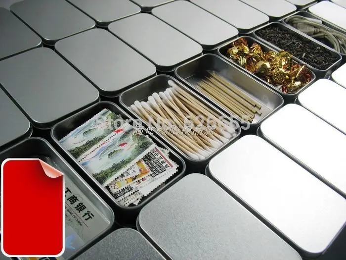 DHL 50pcs Plain silver tin box 9.4cm x 5.9cm x 2.1cm, rectangle tea candy business card usb storage box case, 50pcs/lot
DHL 50pcs Plain silver tin box 9.4cm x 5.9cm x 2.1cm, rectangle tea candy business card usb storage box case, 50pcs/lot