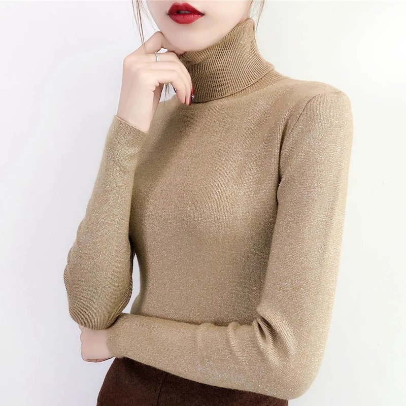 High necked sweater lady's bottom shirt body cultivation autumn and winter 2018 new style long sleeved tight knitted sweater
High necked sweater lady's bottom shirt body cultivation autumn and winter 2018 new style long sleeved tight knitted sweater