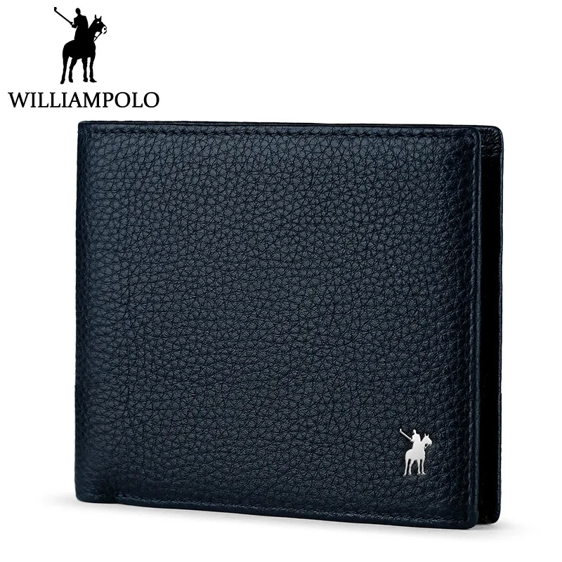 Мужской тонкий кошелек Williampolo повседневный мини-кошелек из натуральной воловьей