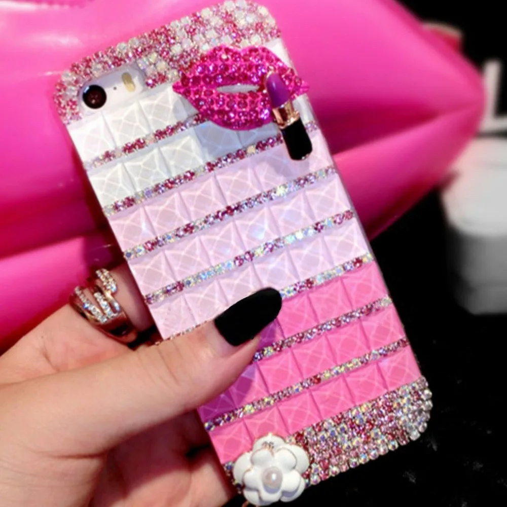 LaMaDiaa For iPhone X XS XR MAX 12 13 mini Pro max 11 5S 6 6S 7 8 Plus Luxury Rhinestone Bling Diamond Phone Case Cover | Мобильные