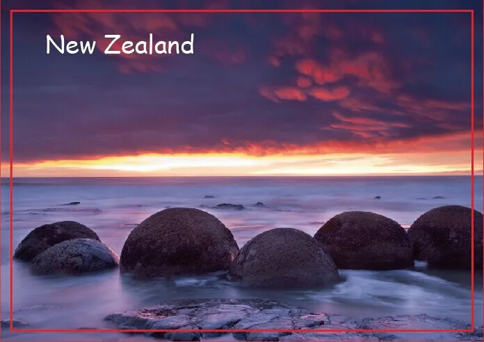 10K знаменитые магниты пляж мораки на восходе солнца южный остров Новая Зеландия