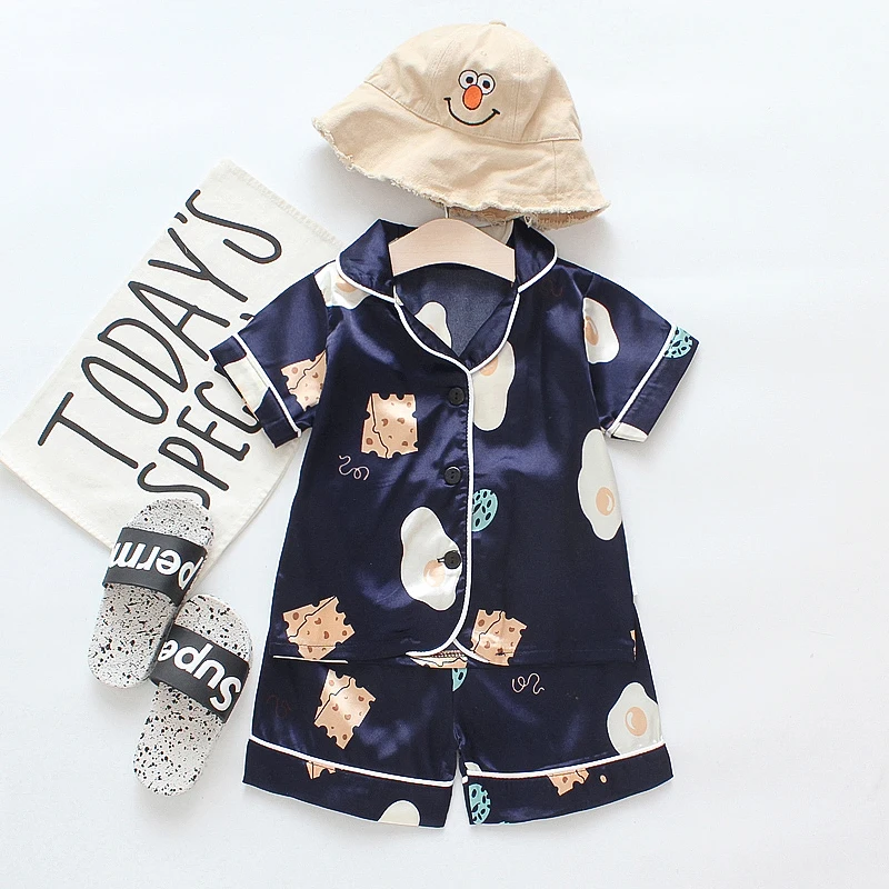 New Summer Children Cute Silk Sleepwear Set Short-sleeved Home Suit Cartoon Girls Pajamas Sets for Kids Tracksuit
New Summer Children Cute Silk Sleepwear Set Short-sleeved Home Suit Cartoon Girls Pajamas Sets for Kids Tracksuit