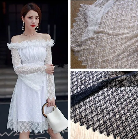 3M/ lot 150cm wide lace exquisite black off white nylon soft eyelash lace fabric DIY wedding dress clothes accessories
3M/ lot 150cm wide lace exquisite black off white nylon soft eyelash lace fabric DIY wedding dress clothes accessories