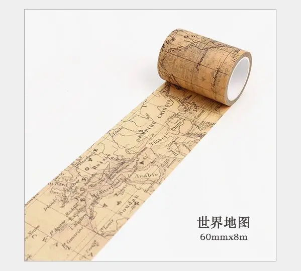 60mm Vintage hemisphere map world map Gothic Age decoration planner washi tape DIY Diary Scrapbooking Masking Tape escolar
60mm Vintage hemisphere map world map Gothic Age decoration planner washi tape DIY Diary Scrapbooking Masking Tape escolar