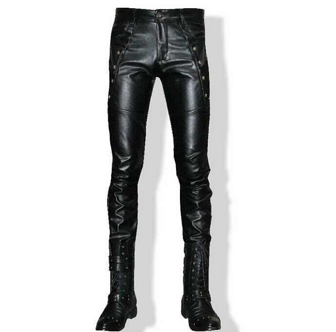 Men's brand fashion decoration PU leather pants tide locomotive personality Korean hair stylist tight pants trousers costumes
Men's brand fashion decoration PU leather pants tide locomotive personality Korean hair stylist tight pants trousers costumes