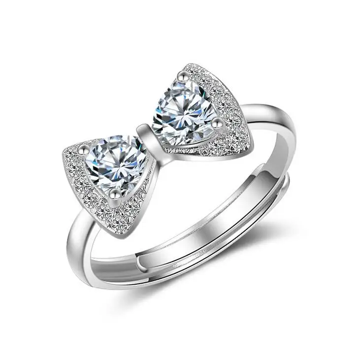 New arrival hot sell fashion shiny bowknot zircon 925 sterling silver ladies finger rings wholesale women birthday gift
New arrival hot sell fashion shiny bowknot zircon 925 sterling silver ladies finger rings wholesale women birthday gift