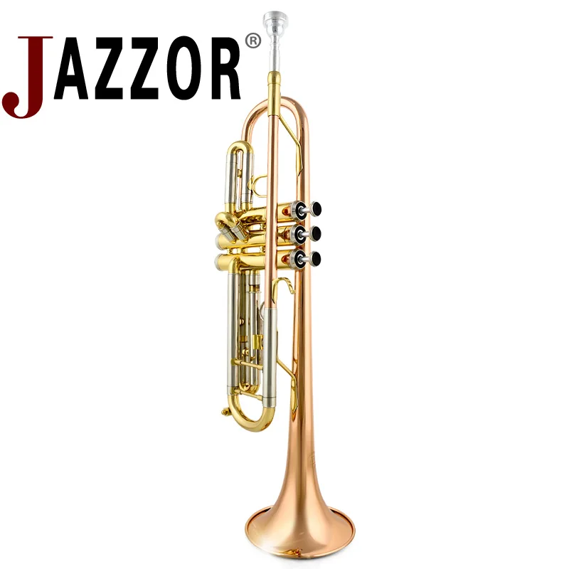 Профессиональный Золотой лак JAZZOR с мундштуком и твердым чехол B плоский Bb