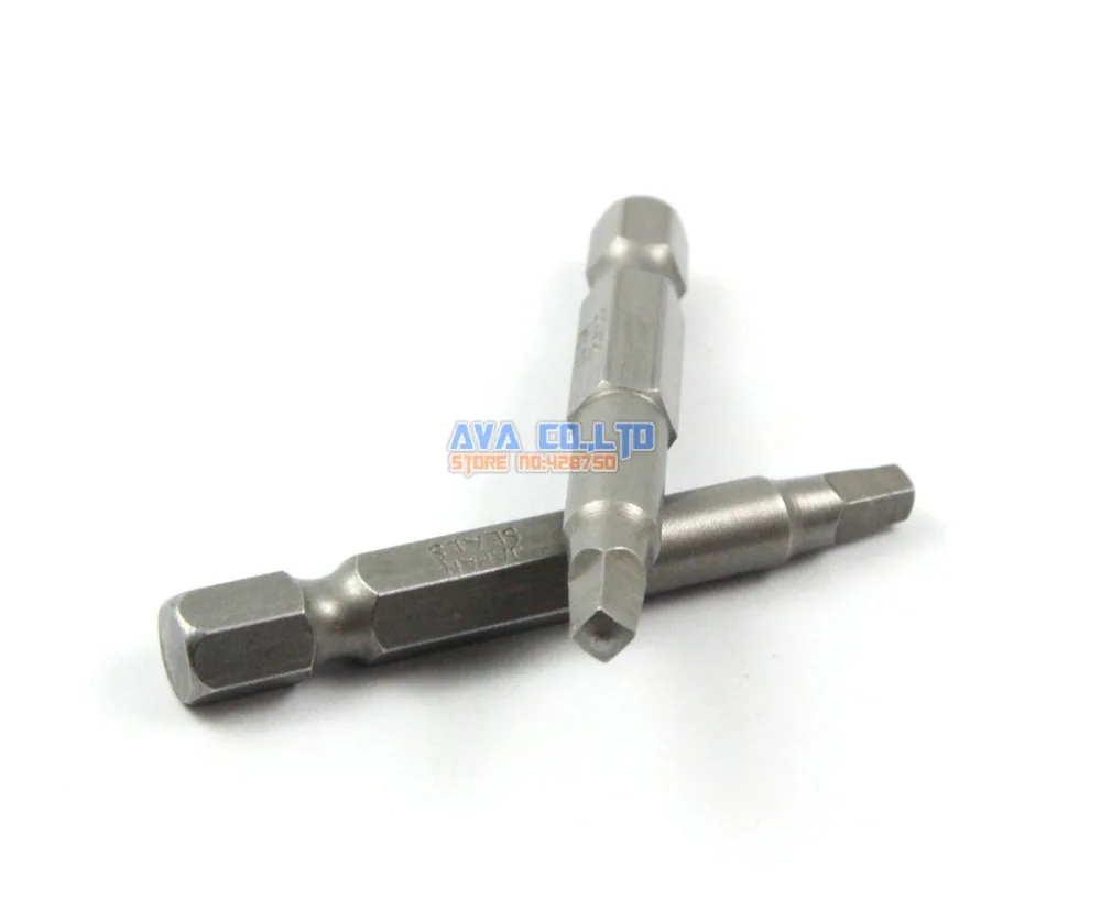 10 Pieces Magnetic 3x3mm Square Head Screwdriver Bit S2 Steel 1/4" Hex 50mm Long (50mm x S2) | Инструменты
