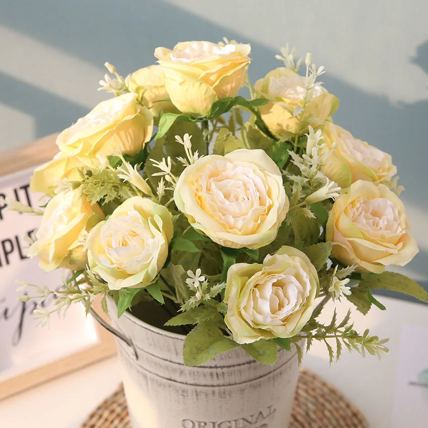38 cm 12 head Korean style artificial flower high-grade artificial rose flower home wedding Christmas decoration bouquet of rose
38 cm 12 head Korean style artificial flower high-grade artificial rose flower home wedding Christmas decoration bouquet of rose
