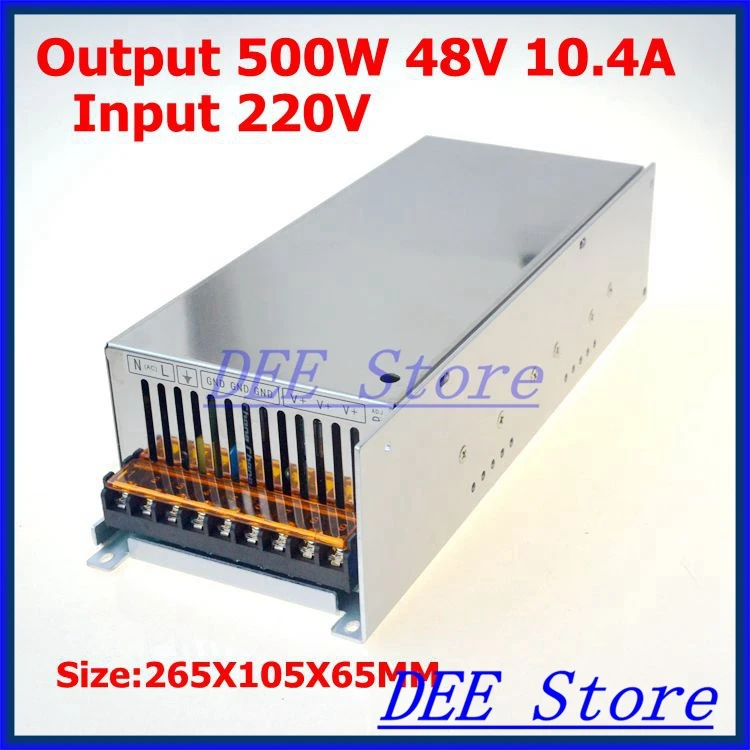 Led driver 500W 48V(0V~52.8V) 10.4A Single Output ac 220v to dc 48v Switching power supply unit for LED Strip light
Led driver 500W 48V(0V~52.8V) 10.4A Single Output ac 220v to dc 48v Switching power supply unit for LED Strip light
