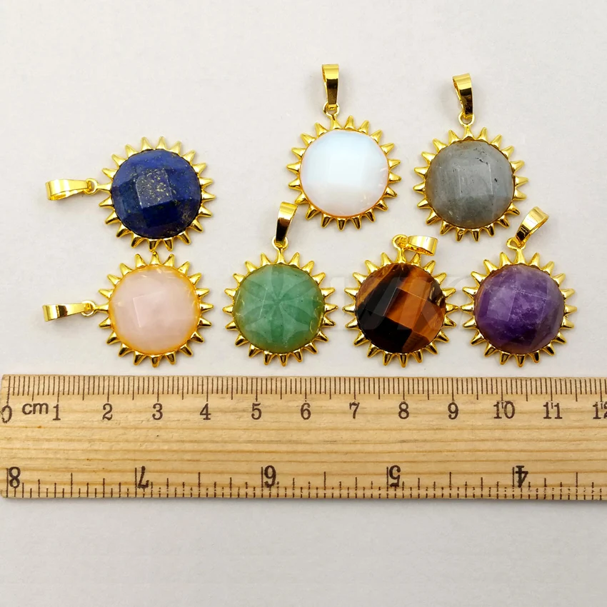 WT-P1217 Wholesale 10pieces/lot fashion jewelry natural stone pendant High-quality raw sun form with gold electroplating gift 
WT-P1217 Wholesale 10pieces/lot fashion jewelry natural stone pendant High-quality raw sun form with gold electroplating gift
