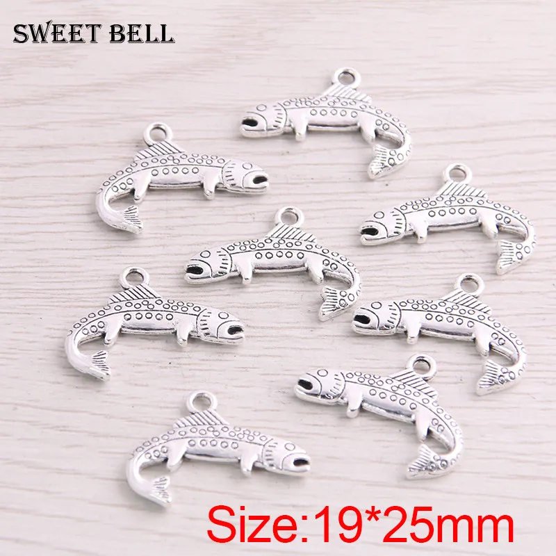 SWEET BELL 10PCS 19*25mm New Product Two Color Double sided Crocodile Charms Animal Pendant Jewelry Metal Alloy Marking | Украшения и