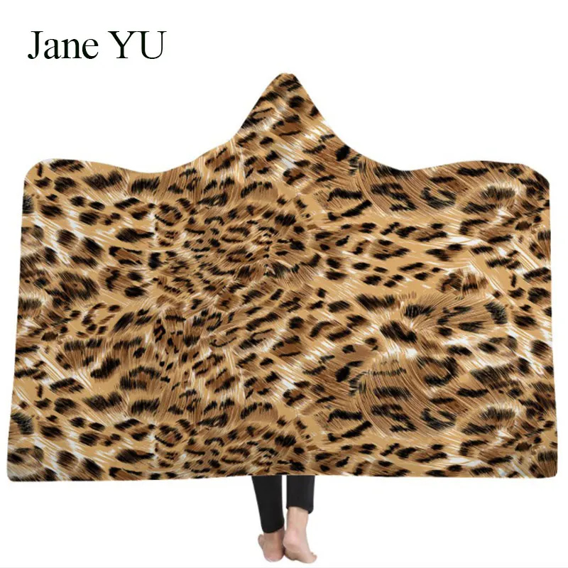 JaneYU Hooded blanket animal fur print cloak thickened with double plush 3D digital printing decoration
JaneYU Hooded blanket animal fur print cloak thickened with double plush 3D digital printing decoration