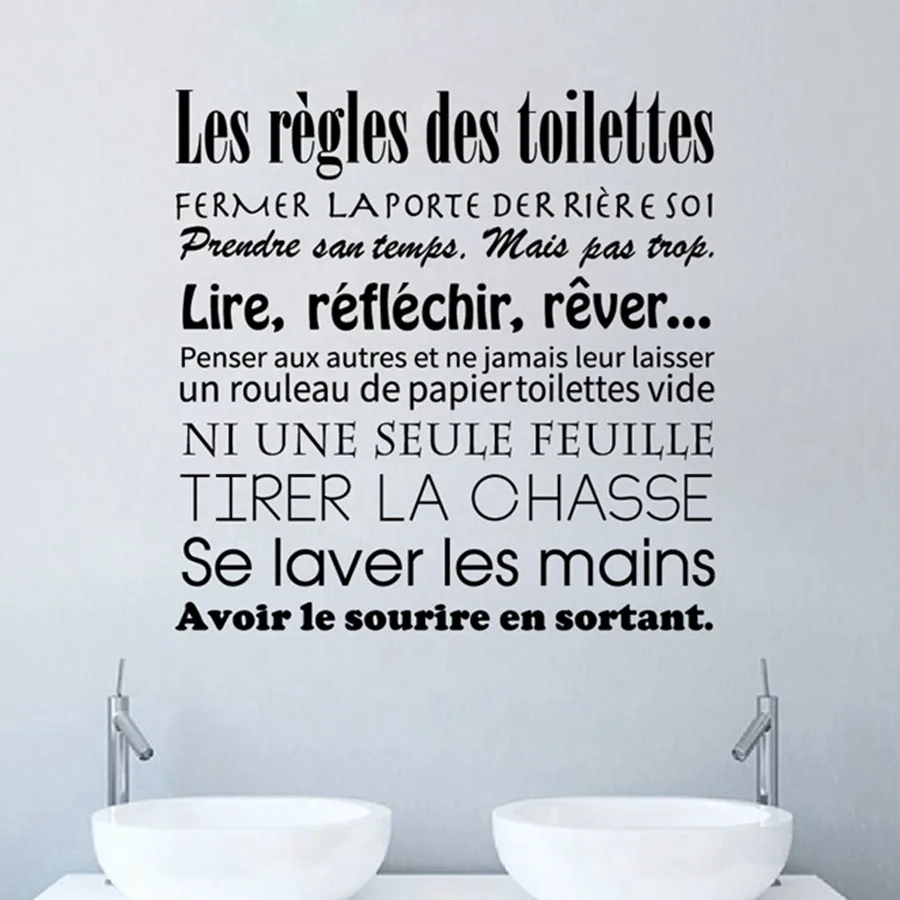 French Bathroom Rules Wall Stickers - French Toilet Rules Vinyl Wall Decals Mural Art Wallpaper Home Decor Bathroom Decoration
French Bathroom Rules Wall Stickers - French Toilet Rules Vinyl Wall Decals Mural Art Wallpaper Home Decor Bathroom Decoration
