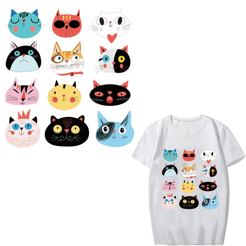 Cartoon Cute Cat Patch Set Iron-on Transfers Applications for Kids Clothing DIY T-shirt Applique Heat Transfer Vinyl Stickers
Cartoon Cute Cat Patch Set Iron-on Transfers Applications for Kids Clothing DIY T-shirt Applique Heat Transfer Vinyl Stickers