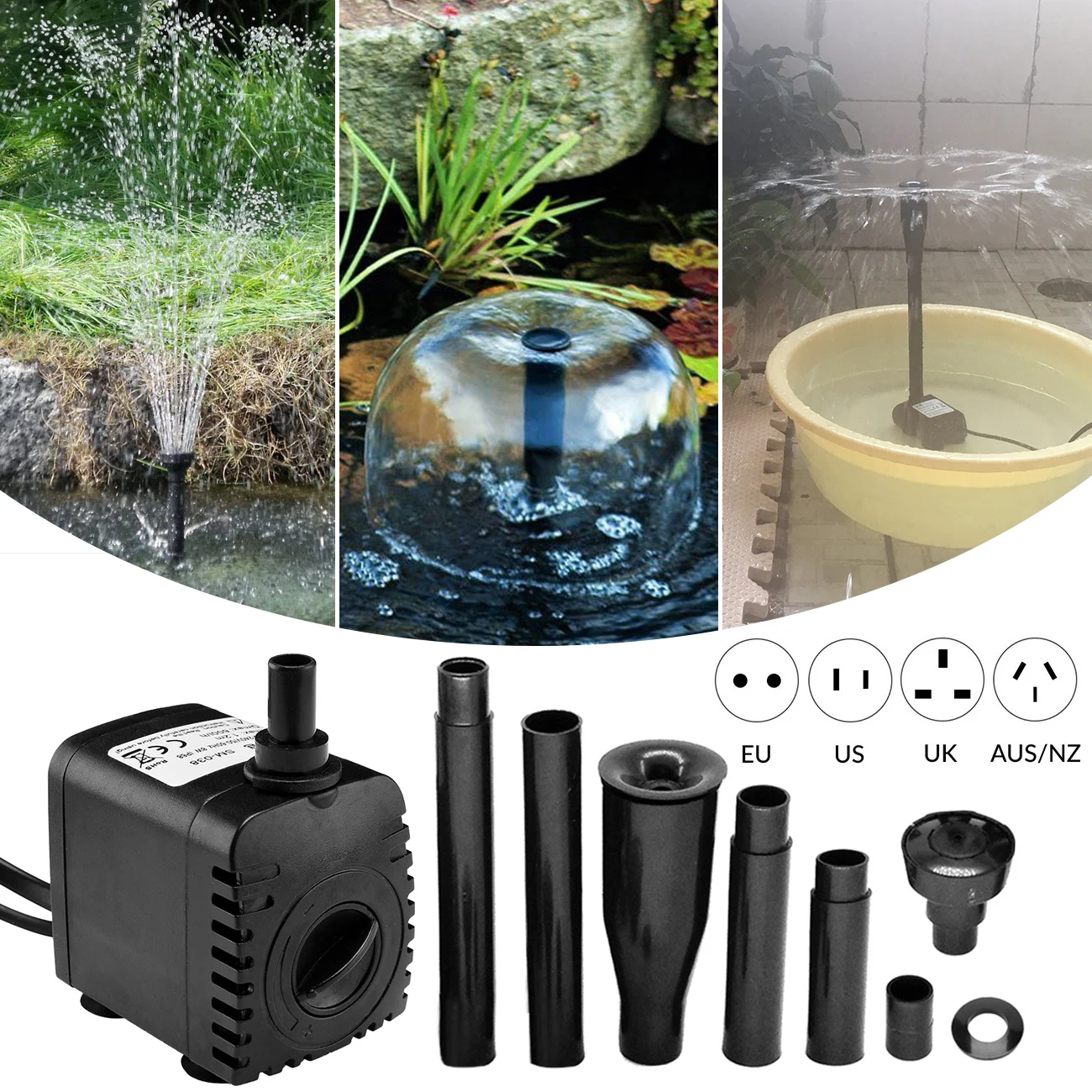 US/AU/EU/UK Plug 3 in 1 Rockery Fountain Oxygen Pump Garden Submersible Water Pump Fish Tank Water Fountain Pump Aquariums D30
US/AU/EU/UK Plug 3 in 1 Rockery Fountain Oxygen Pump Garden Submersible Water Pump Fish Tank Water Fountain Pump Aquariums D30