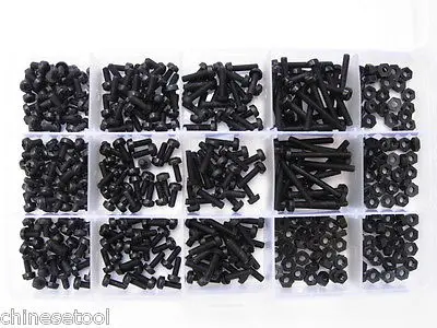930pcs M3 Nylon Screws Nut Washer round Phillips Assortment Kit Set Black
930pcs M3 Nylon Screws Nut Washer round Phillips Assortment Kit Set Black