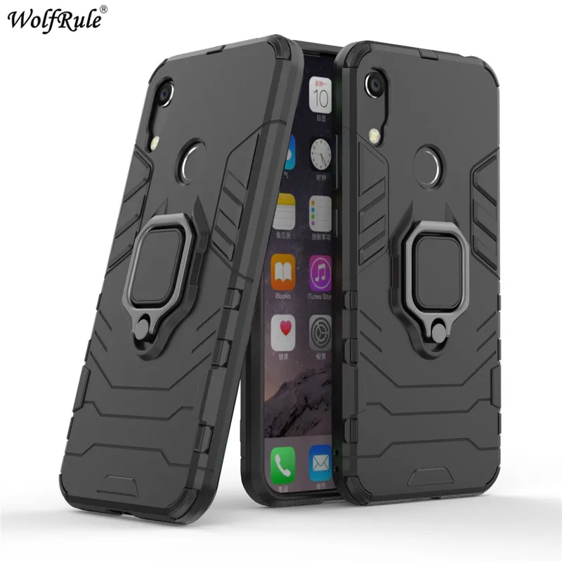 

Cover Huawei Y6 2019 Case Ring Holder Armor Bumper Pouch Protective Back Phone Case For Huawei Y6 2019 Cover 6.09''