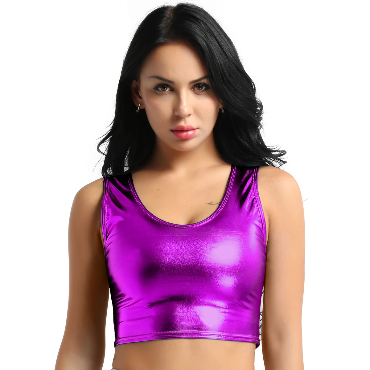 iEFiEL Womens Lady Camis Streetwear Shiny Metallic Scoop Neck Tank Crop Top Vest Bustier Blouse Shirt Evening Sexy Clubwear
iEFiEL Womens Lady Camis Streetwear Shiny Metallic Scoop Neck Tank Crop Top Vest Bustier Blouse Shirt Evening Sexy Clubwear