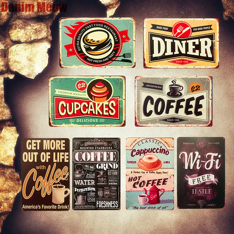Coffee Shabby Chic Metal Plaque Cafe Kitchen Billboard Home Decorative Plates Wifi Posters Cappuccino Painting Wall Decor MN90
Coffee Shabby Chic Metal Plaque Cafe Kitchen Billboard Home Decorative Plates Wifi Posters Cappuccino Painting Wall Decor MN90