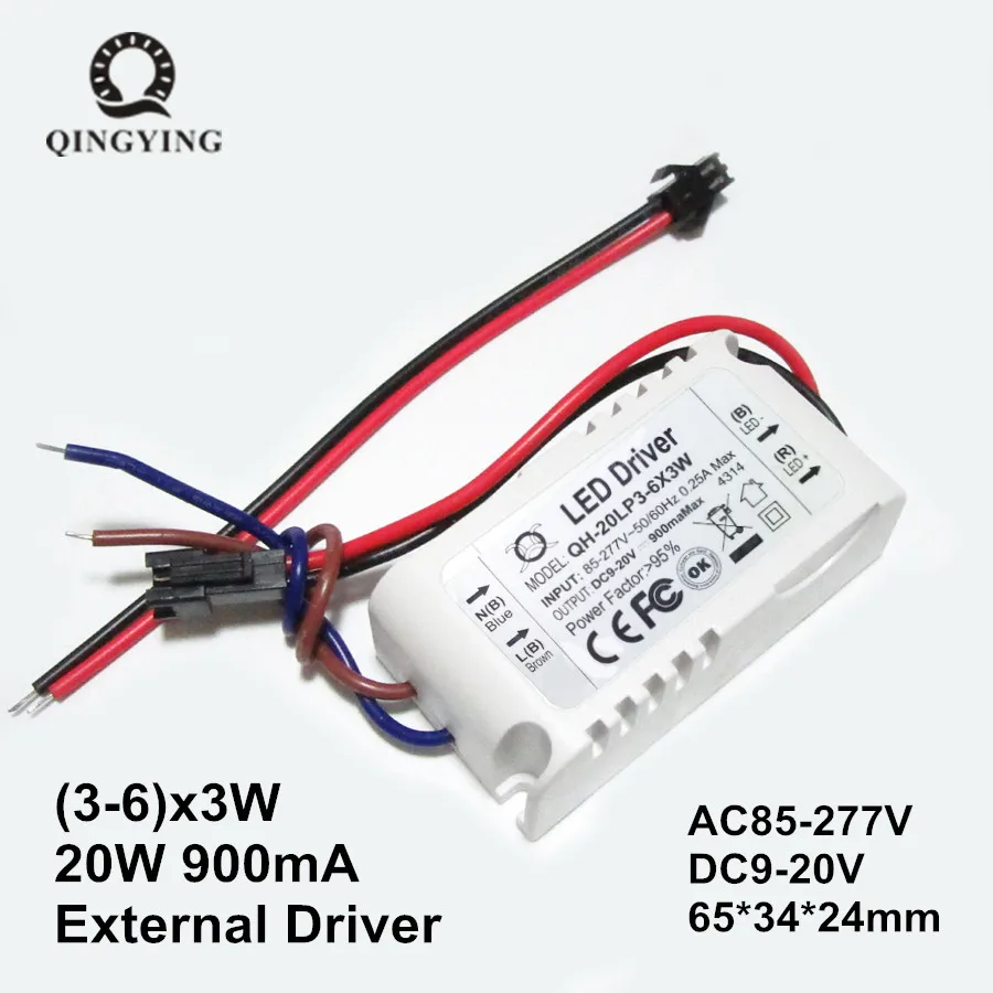 20W COB LED Driver 3-6x3W 900mA DC9-20V High Power Factor Constant Current LED Power Supply Lamp Lighting Transformers
20W COB LED Driver 3-6x3W 900mA DC9-20V High Power Factor Constant Current LED Power Supply Lamp Lighting Transformers
