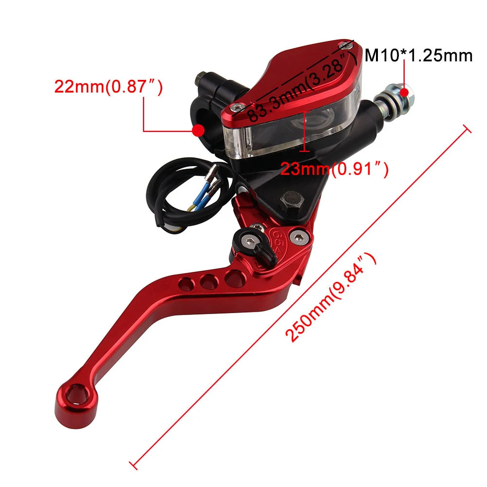 7/8" 22mm Dual Hydraulic Universal CNC Aluminum Motorcycle Brake Clutch Master Cylinder Reservoir Lever Set
7/8" 22mm Dual Hydraulic Universal CNC Aluminum Motorcycle Brake Clutch Master Cylinder Reservoir Lever Set