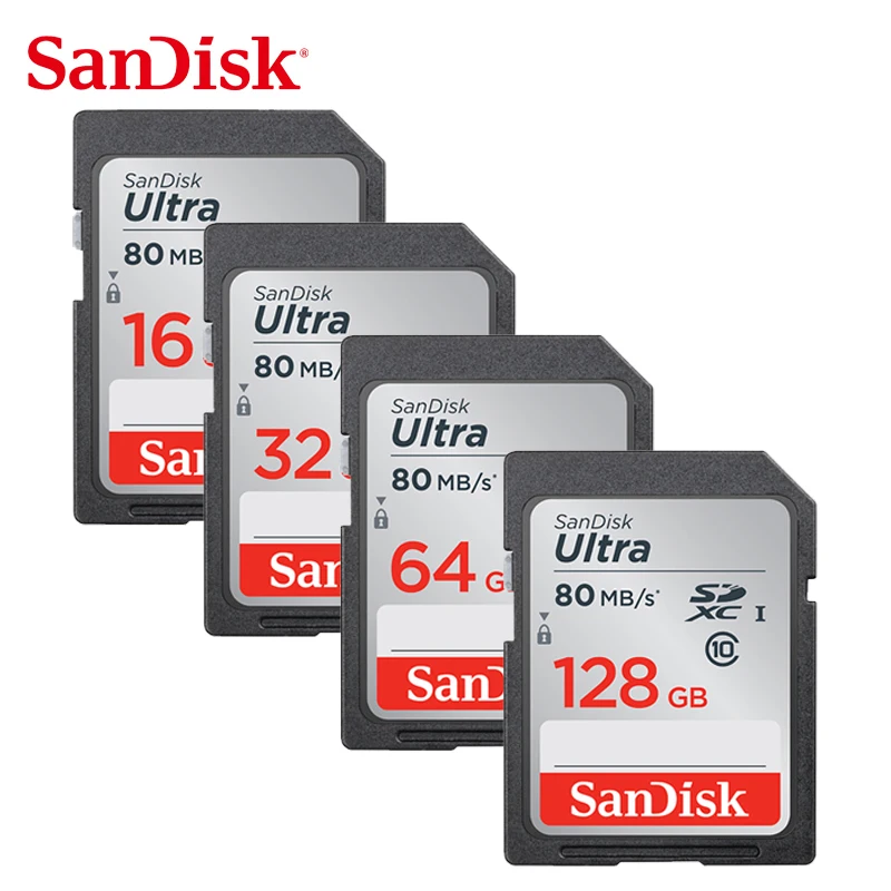 

SanDisk Ultra Memory Card 128GB 64GB 32GB 16GB 8GB SDHC/SDXC UHS-I read speeds of up to 80 MB/s SD card TF Card For SLR camera