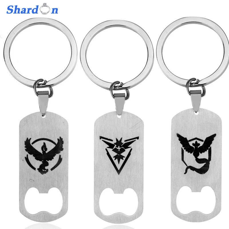 SHARDON Новый Pokemon Go Титановый стальной брелок с биркой для собак игра Аниме команда