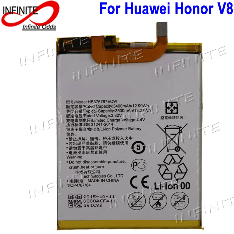 Аккумулятор для Huawei Honor V8 3400 мАч аккумулятор HB376787ECW AKKU | Мобильные телефоны и