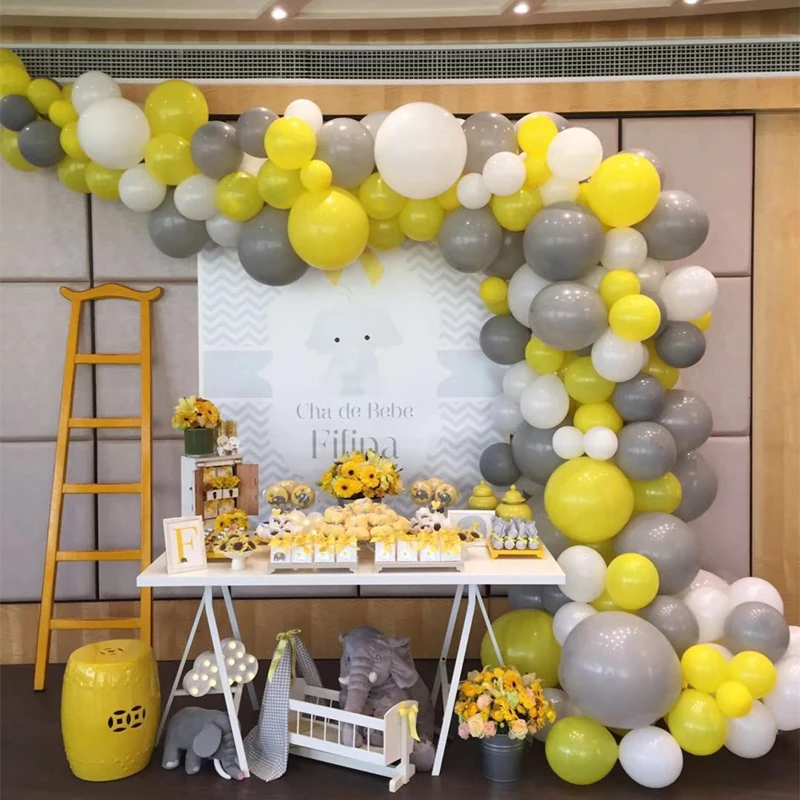 Yellow gray white Latex Ballons Party arch balloon chain decorative balloons Valentine's Day Happy Birthday Wedding Decor Balls
Yellow gray white Latex Ballons Party arch balloon chain decorative balloons Valentine's Day Happy Birthday Wedding Decor Balls