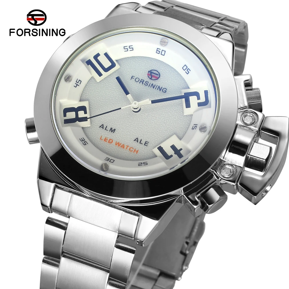 Fashion New Winner Top Brand Men Full Stainless Stee Led Display White Dial Silver Color Case Quartz Analog-digital Dress Watch
Fashion New Winner Top Brand Men Full Stainless Stee Led Display White Dial Silver Color Case Quartz Analog-digital Dress Watch