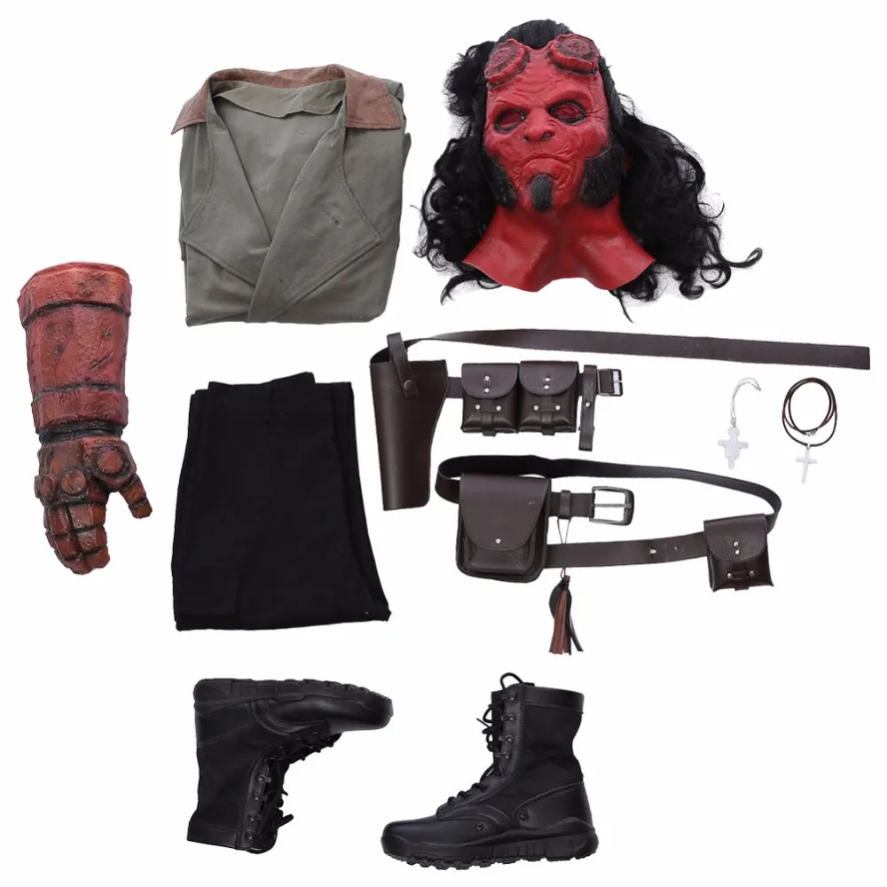 Hellboy Cosplay Costume Mask Rise of the Blood Queen Cosplay Anung un Rama Trench Coat Jacket Men Halloween Carnival Costume
Hellboy Cosplay Costume Mask Rise of the Blood Queen Cosplay Anung un Rama Trench Coat Jacket Men Halloween Carnival Costume