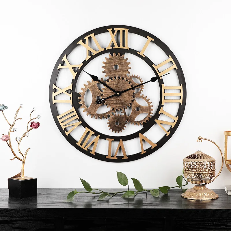 Vintage Gear Shape Wall Clock Quartz Needles Mute Wooden Hanging Wall Clock Modern Watch Home Cafe Decoration Ornament Crafts
Vintage Gear Shape Wall Clock Quartz Needles Mute Wooden Hanging Wall Clock Modern Watch Home Cafe Decoration Ornament Crafts