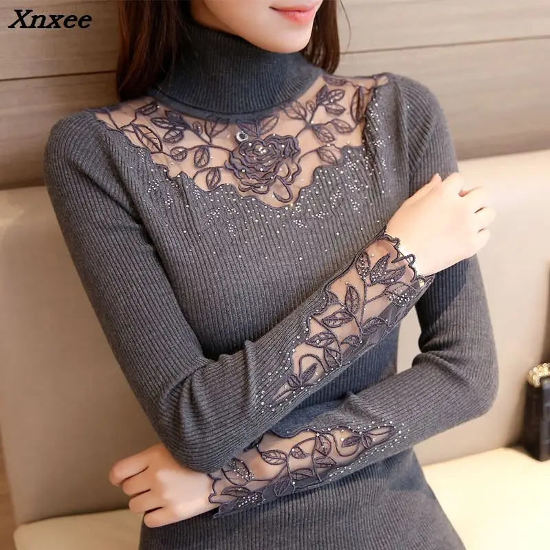Xnxee new winter spring Korean cultivating knitting dress lace flower Lapel sweater Xnxee
Xnxee new winter spring Korean cultivating knitting dress lace flower Lapel sweater Xnxee
