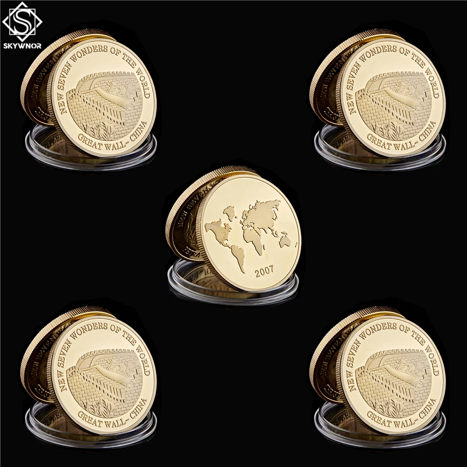 5PCS/Lot Asian China Feng Shui Chinese Great Wall 2007 New Seven Wonders of The World Collectible Coin
5PCS/Lot Asian China Feng Shui Chinese Great Wall 2007 New Seven Wonders of The World Collectible Coin