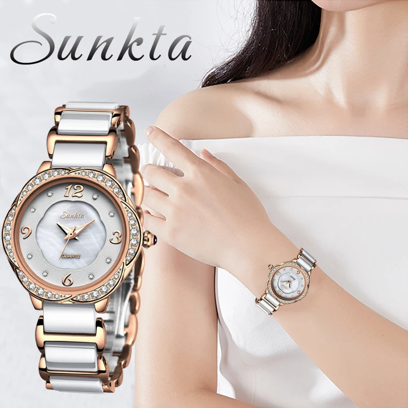 Reloj Mujer SUNKTA Ladies Watch Top Brand Ceramic Strap Waterproof hand Rhinestone Watches Woman Quartz Watch Ladies Watch Girl
Reloj Mujer SUNKTA Ladies Watch Top Brand Ceramic Strap Waterproof hand Rhinestone Watches Woman Quartz Watch Ladies Watch Girl