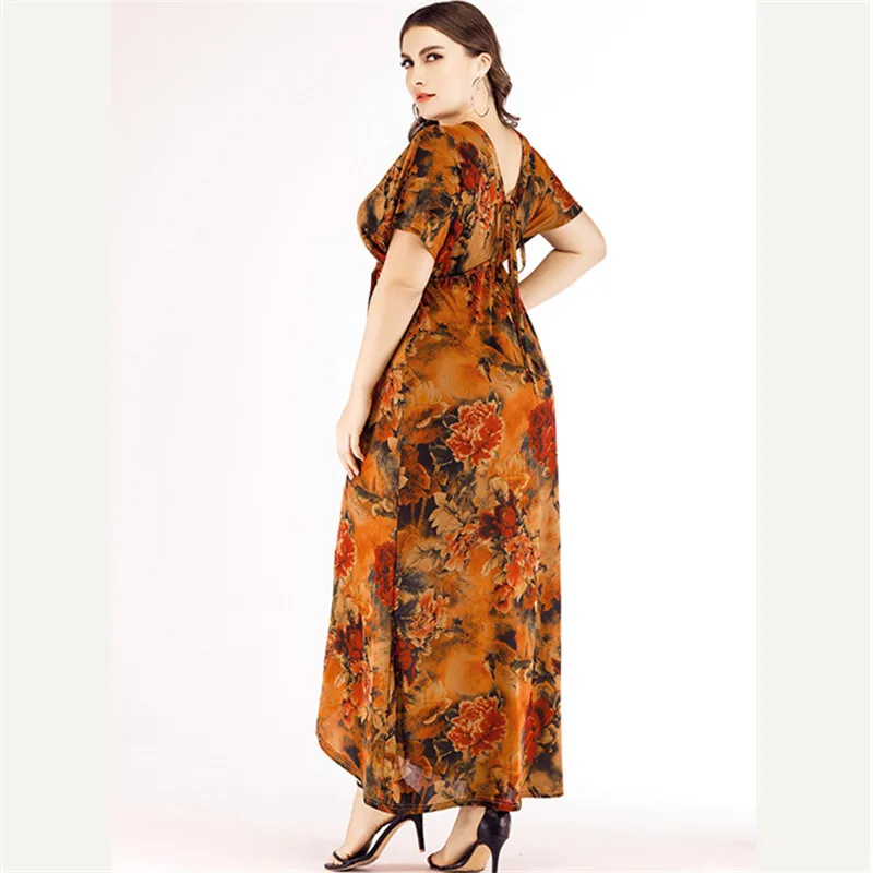 Plus Size 6XL 2019 Women Summer Casual Elegant Dress Vintage Sexy Party Night Print Maxi Dresses
Plus Size 6XL 2019 Women Summer Casual Elegant Dress Vintage Sexy Party Night Print Maxi Dresses