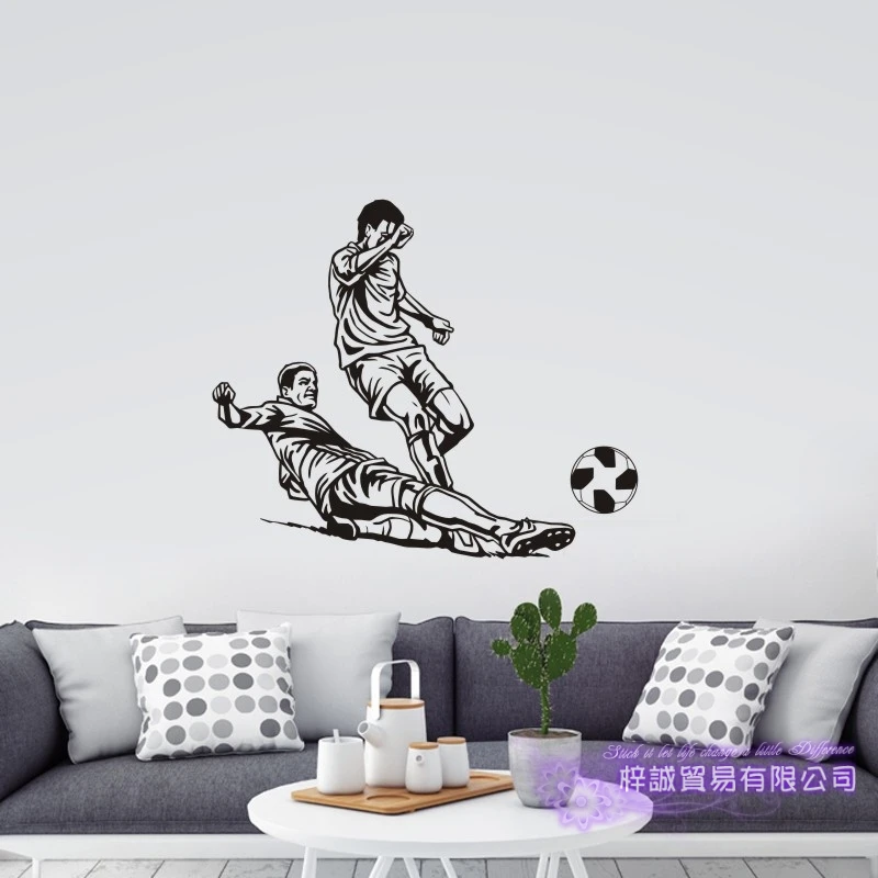 Наклейка на стену футбольного игрока Спортивная наклейка украшение для детской