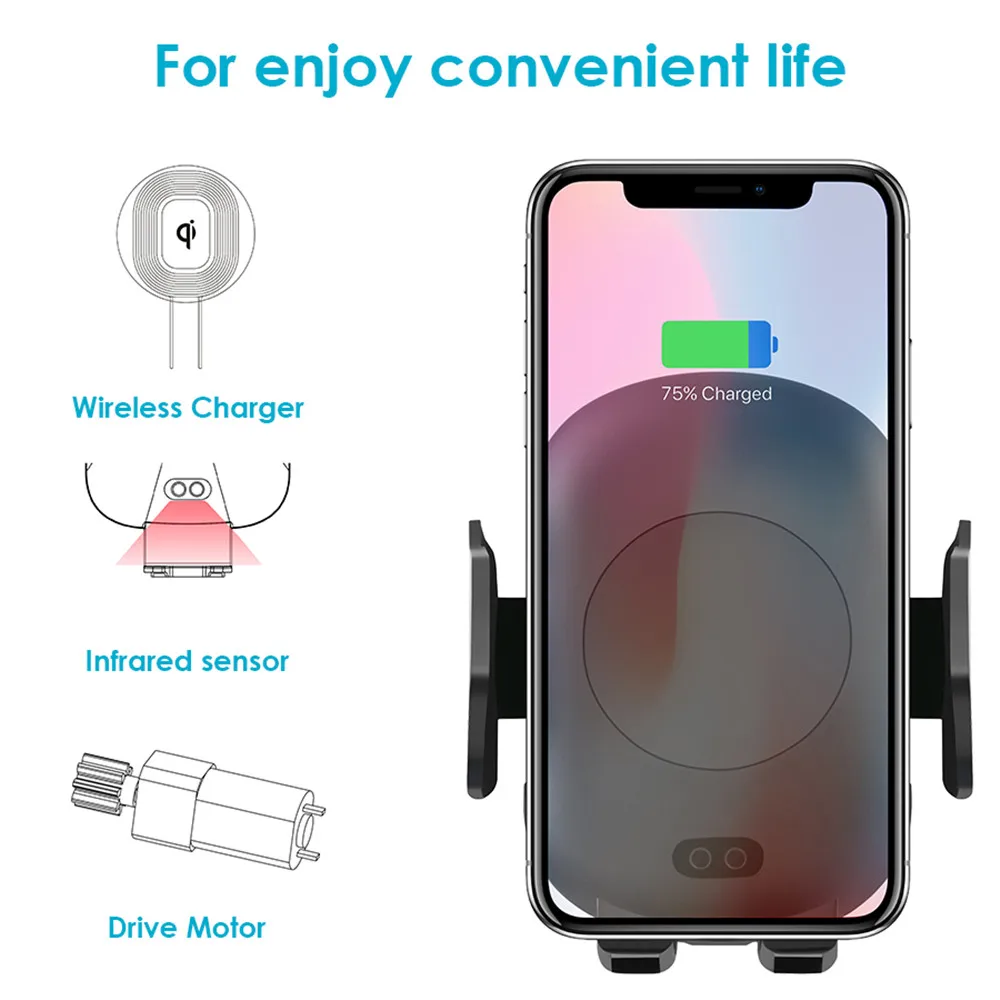 10W Qi Car Wireless Charger For iPhone Xs X Samsung S10 S9 Xiaomi Mi Automatic Clamping Fast Wireless Charging Car Phone Holder
10W Qi Car Wireless Charger For iPhone Xs X Samsung S10 S9 Xiaomi Mi Automatic Clamping Fast Wireless Charging Car Phone Holder