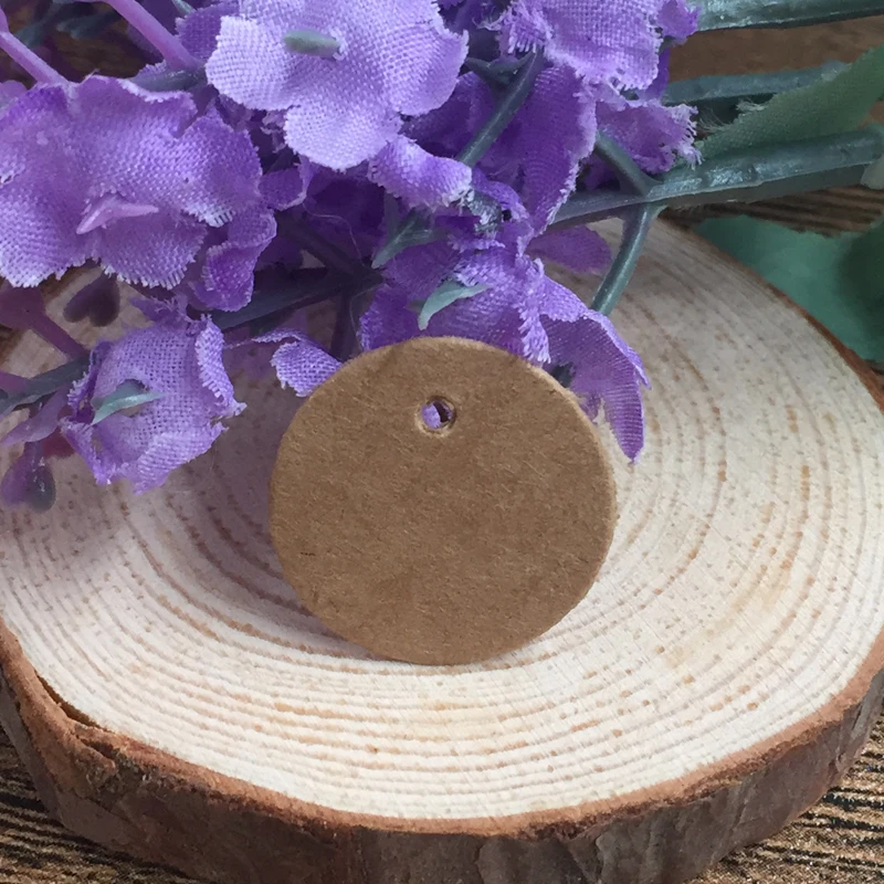 Jewelry Card Holders 500Pcs/Lot Dia: 2cm Round Kraft Paper Blank Gift Price Hang Tags Wedding Party Packaging Labels H057 | Украшения и