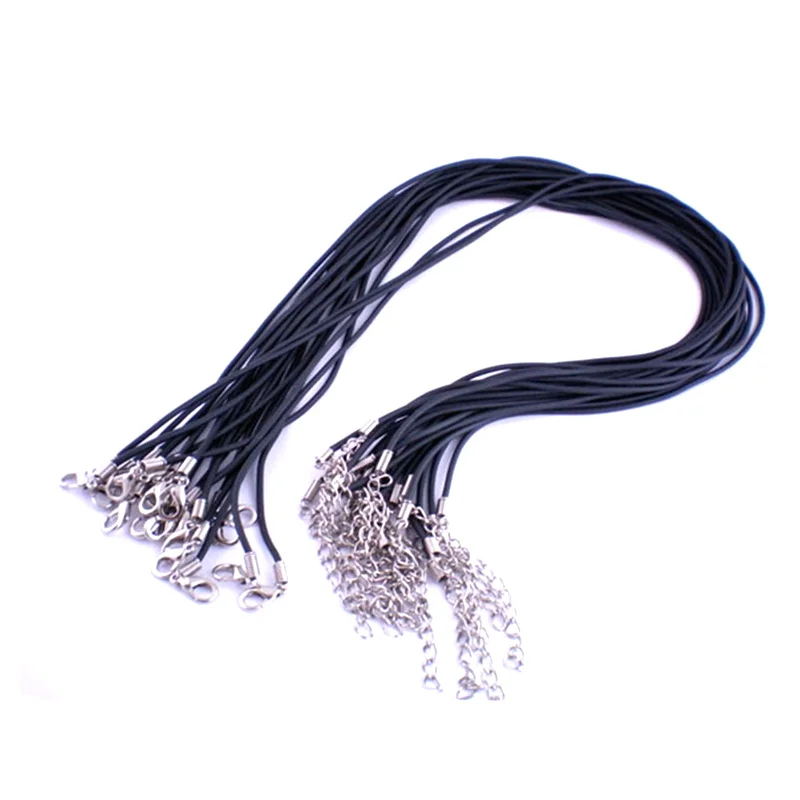 10Pcs Necklaces Rubber Cord Strings Lobster Clasps Creation Black Round For Pendants Women & Men Jewelry DIY Findings 43cm
10Pcs Necklaces Rubber Cord Strings Lobster Clasps Creation Black Round For Pendants Women & Men Jewelry DIY Findings 43cm