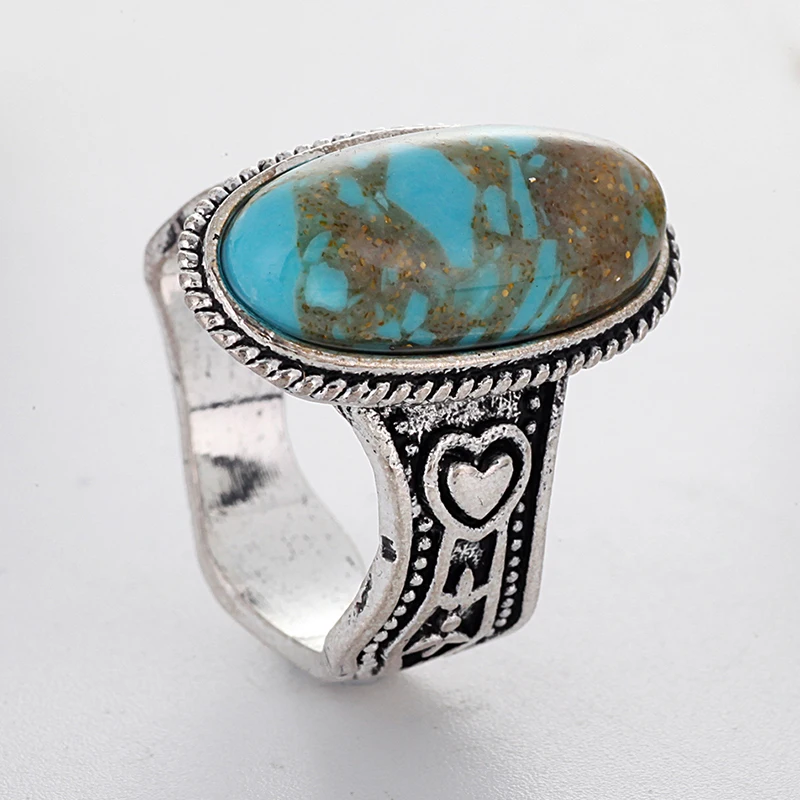Vintage Turquoises Big Rings for Women Bague Femme Boho Ethnic Retro Ring Men's Fashion Jewelry Accessories 50Q735
Vintage Turquoises Big Rings for Women Bague Femme Boho Ethnic Retro Ring Men's Fashion Jewelry Accessories 50Q735