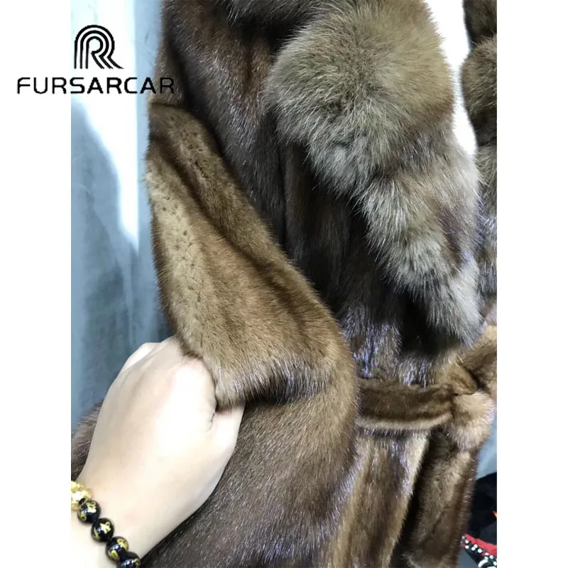 FURSARCAR Natural Real Mink Fur Coat Women New Style 110 CM Long Winter Real Mink Fur Female Coat With Turn-down Fur Collar
FURSARCAR Natural Real Mink Fur Coat Women New Style 110 CM Long Winter Real Mink Fur Female Coat With Turn-down Fur Collar