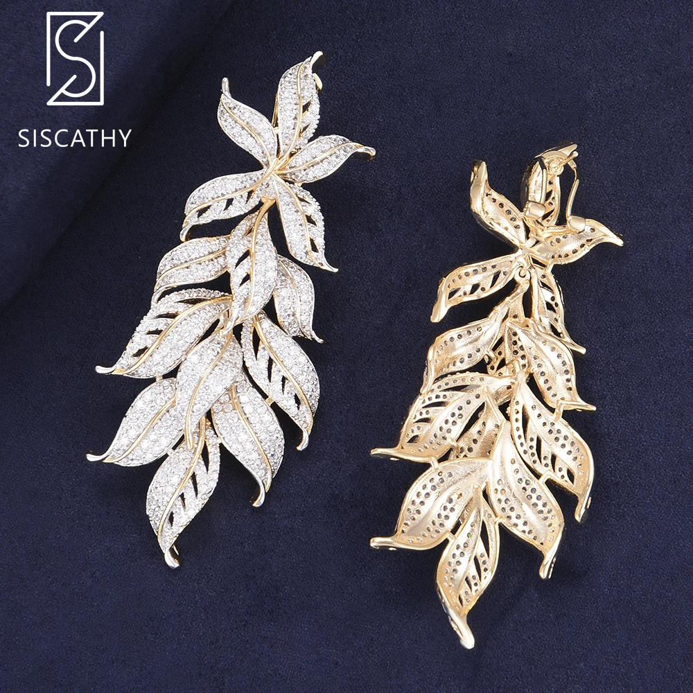 SISCATHY Trendy Bicolors Cluster Leaves Drop Dangle Earrings For Women Wedding Engagement Jewelry Big Statement Earrings 2019
SISCATHY Trendy Bicolors Cluster Leaves Drop Dangle Earrings For Women Wedding Engagement Jewelry Big Statement Earrings 2019