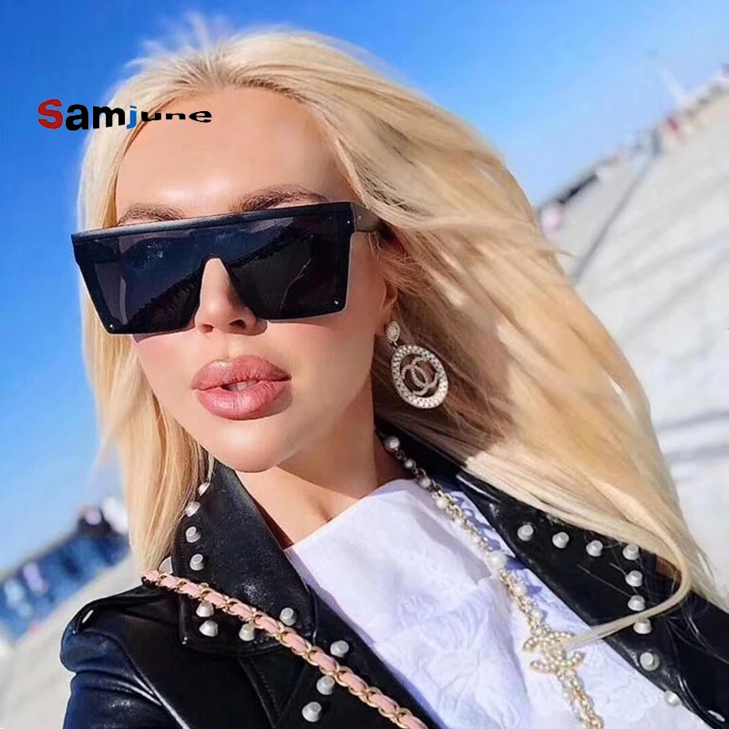 Samjune Oversized Square Sunglasses Men Women Flat Top Fashion One Piece Lens Sun Glasses for Women Brand 2018 Shades Mirror
Samjune Oversized Square Sunglasses Men Women Flat Top Fashion One Piece Lens Sun Glasses for Women Brand 2018 Shades Mirror