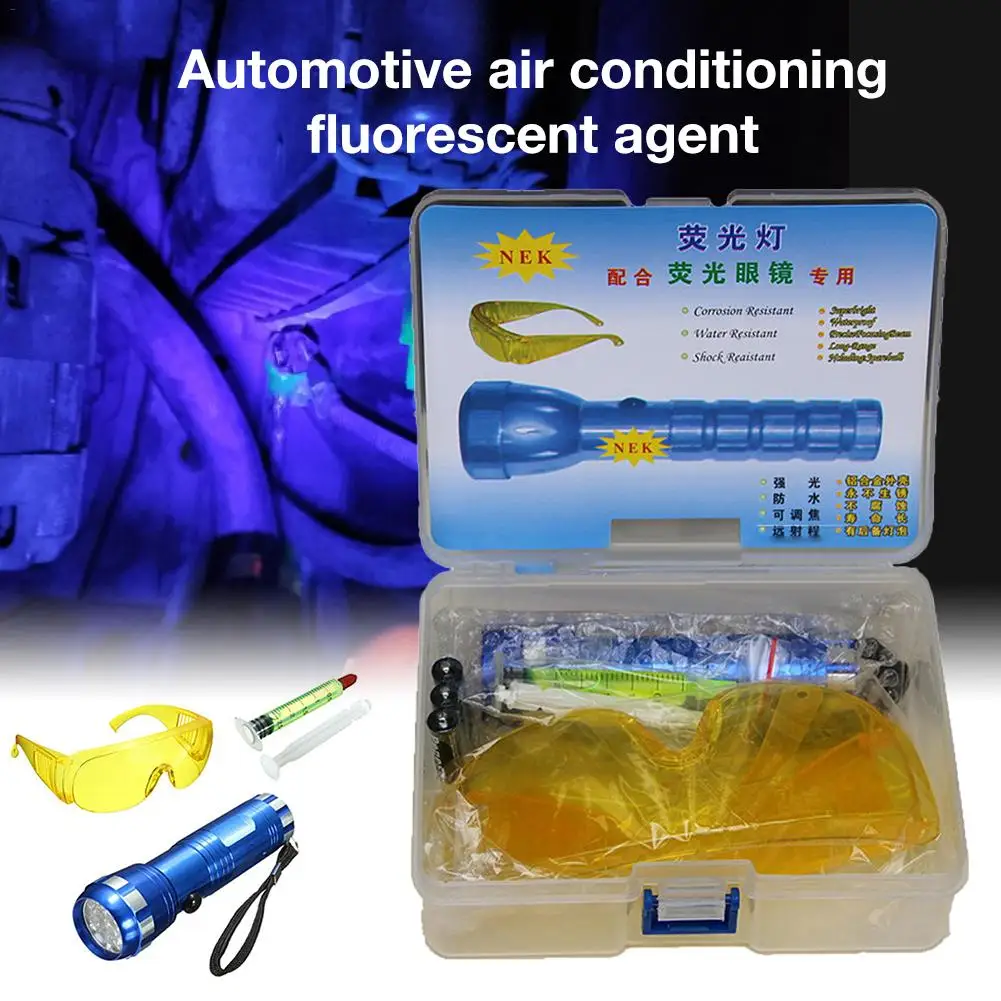 Automobile Fluorescent Leak Detection Tool Auto Air Conditioning Repair Tool R134a Refrigerant Gas A/C Leak Test Detector UV Dye
Automobile Fluorescent Leak Detection Tool Auto Air Conditioning Repair Tool R134a Refrigerant Gas A/C Leak Test Detector UV Dye