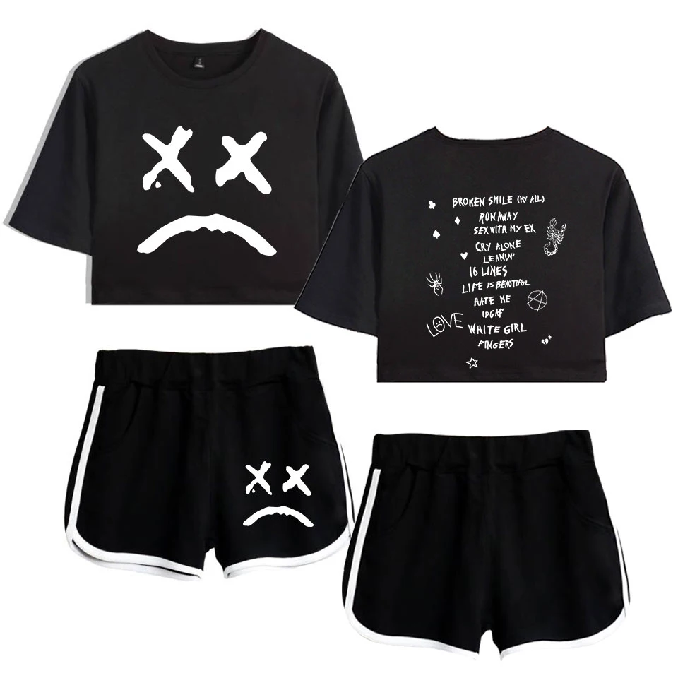 New Fashion Lil Peep Women Two Piece Set Summer Popular Crop Top And Shorts Kpop Sexy Streetwear Fans Hip Hop Clothes
New Fashion Lil Peep Women Two Piece Set Summer Popular Crop Top And Shorts Kpop Sexy Streetwear Fans Hip Hop Clothes